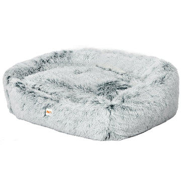 Dog Calming Bed Warm Soft Plush Comfy Sleeping Kennel Cave Memory Foam Charcoal L PaWz